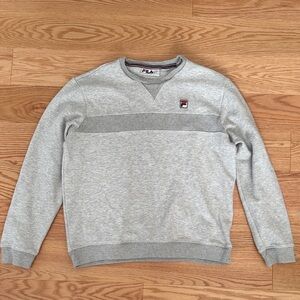 Fila Light Gray Crewneck Men's Sweater